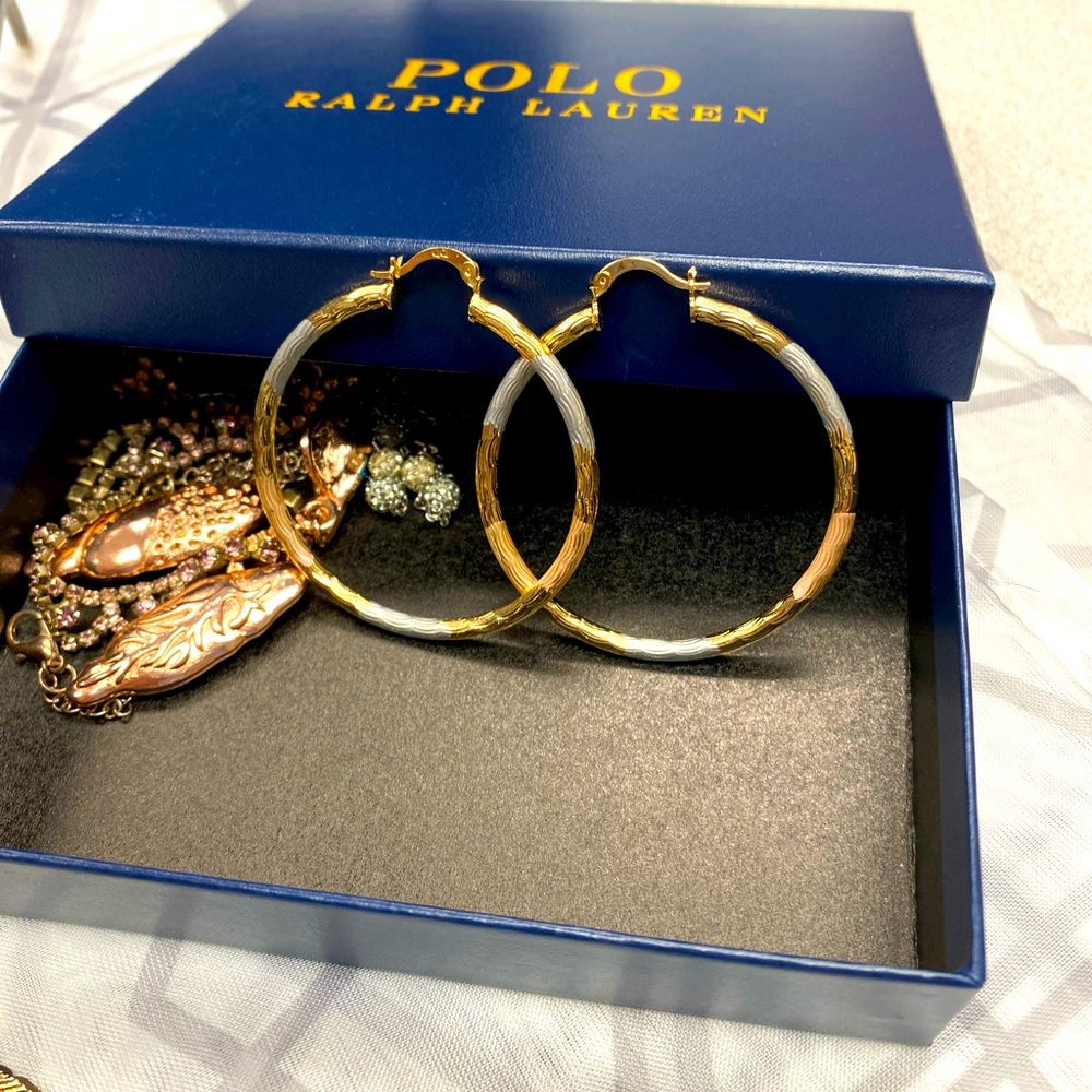 Tricolor earring hoops